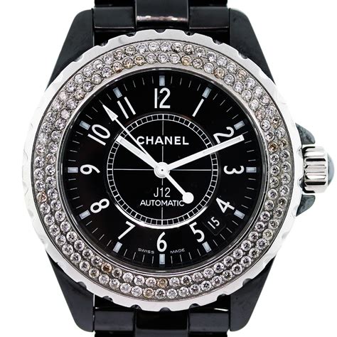 chanel watch gold and black|chanel black watch with diamonds.